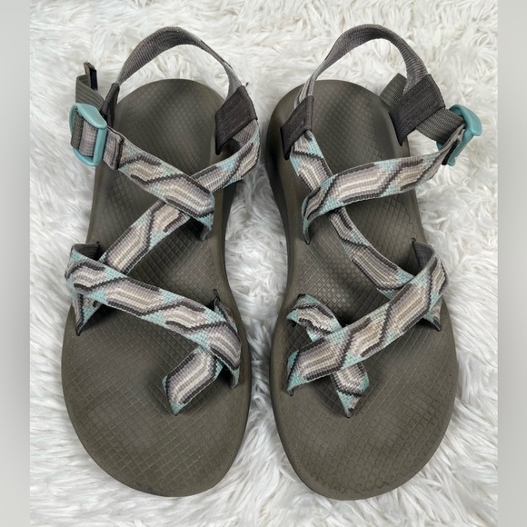 Chaco | Z/2 Classic Strappy Hiking Outdoors Sandals Teal Gray Aztec - Picture 4 of 8